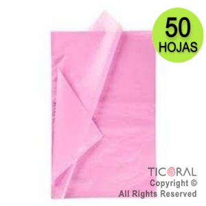 PAPEL SEDA BARRILETE COLOR 50X70 CM -50 HOJAS ROSA X 1